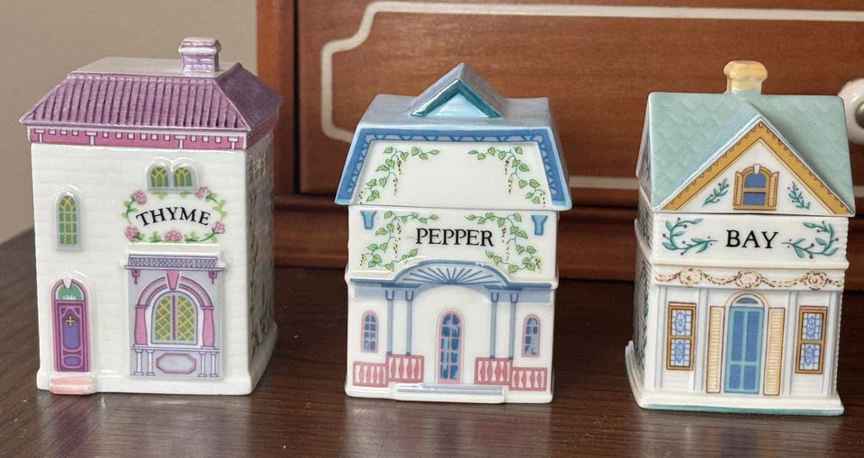Lenox Spice Village Complete Set Of 24 Handcrafted Fine Porcelain 1989 Taiwan